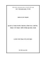 Quản lý nhà nước trong lĩnh vực chứng thực từ thực tiễn tỉnh quảng nam 