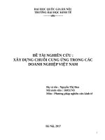 Xây dựng chuỗi cung ứng trong các doanh nghiệp Việt Nam