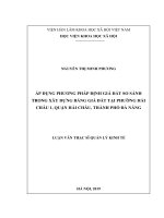 Áp dụng phương pháp định giá đất so sánh trong xây dựng bảng giá đất tại phường hải châu 1, quận hải châu, thành phố đà nẵng