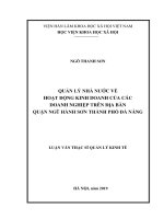Quản lý nhà nước về hoạt động kinh doanh của các doanh nghiệp trên địa bàn quận ngũ hành sơn thành phố đà nẵng