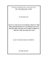 Quản lý chi ngân sách trong lĩnh vực thể thao thành tích cao tại tỉnh quảng nam trường hợp trường năng khiếu nghiệp vụ thể dục thể thao quảng nam