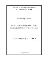 Quản lý chi ngân sách nhà nước tại huyện phú ninh, tỉnh quảng nam