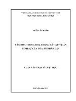 Văn hóa trong hoạt động xét xử vụ án hình sự của tòa án nhân dân