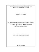 Quản lý nhà nước về công chức cấp xã từ thực tiễn quận ngũ hành sơn, thành phố đà nẵng