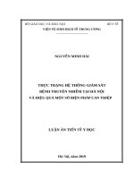 Thực trạng hệ thống giám sát bệnh truyền nhiễm tại hà nội và hiệu quả một số biện pháp can thiệp 