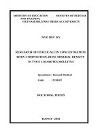 Nghiên cứu nồng độ osteocalcin huyết thanh, thành phần khối cơ thể, mật độ khoáng của xương ở bệnh nhân đái tháo đường týp 2 tt tiếng anh 