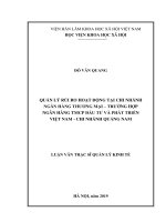 Quản lý rủi ro hoạt động tại chi nhánh thương mại – trường hợp ngân hàng thương mại cổ phần đầu tư và phát triển việt nam   chi nhánh quảng nam
