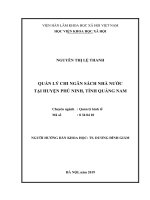Quản lý chi ngân sách nhà nước tại huyện phú ninh, tỉnh quảng nam