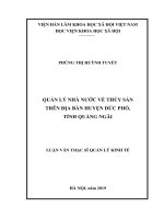 Quản lý nhà nước về thủy sản trên địa bàn huyện đức phổ, tỉnh quảng ngãi