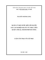 Quản lý nhà nước đối với người sau cai nghiện ma túy từ thực tiễn quận cẩm lệ, thành phố đà nẵng 