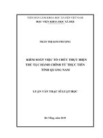 Kiểm soát việc tổ chức thực hiện thủ tục hành chính từ thực tiễn tỉnh quảng nam