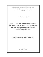 Quản lý nhà nước về huy động tiền gửi và cho vay tại các ngân hàng thương mại cổ phần  trường hợp ngân hàng TMCP đông á   chi nhánh quảng nam 