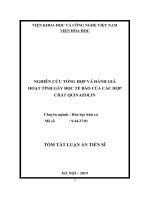 Nghiên cứu tổng hợp và đánh giá hoạt tính gây độc tế bào của các hợp chất quinazolin tt 