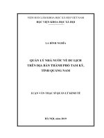 Quản lý nhà nước về du lịch trên địa bàn thành phố tam kỳ tỉnh quảng nam