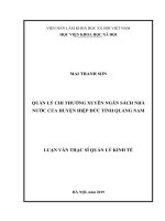 Quản lý chi thường xuyên ngân sách nhà nước tại huyện hiệp đức, tỉnh quảng nam
