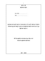Đề tài nghiên cứu khoa học cấp cơ sở chuyên ngành nội khoa đề tài ĐÁNH GIÁ KẾT QUẢ CẦM MÁU CỦA KỸ THUẬT THẮT TĨNH MẠCH THỰC QUẢN Ở BỆNH NHÂN XƠ GAN TẠI BỆNH VIỆN C
