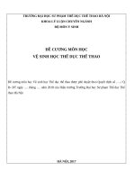 ĐỀ CƯƠNG MÔN HỌC VỆ SINH HỌC THỂ DỤC THỂ THAO