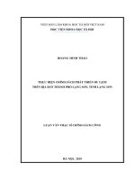 Thực hiện chính sách phát triển du lịch trên địa bàn thành phố lạng sơn, tỉnh lạng sơn 
