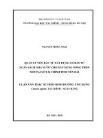 Quản lý vốn đầu tư xây dựng cơ bản từ ngân sách nhà nước cho xây dựng nông thôn mới tại sở tài chính tỉnh yên bái 