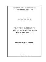 Nhân thân người phạm tội trên địa bàn thành phố bà rịa, tỉnh bà rịa  vũng tàu 