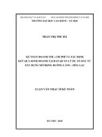 Kế toán doanh thu, chi phí và xác định kết quả kinh doanh tại ban quản lý dự án đầu tư xây dựng mở rộng đường láng hòa lạc 