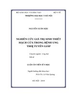 Nghiên cứu giá trị sinh thiết hạch cửa trong bệnh ung thư tuyến giáp