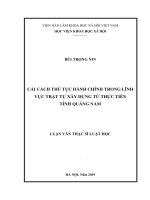 Cải cách thủ tục hành chính trong lĩnh vực trật tự xây dựng từ thực tiễn tỉnh quảng nam 