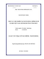 Cho vay hộ nghèo tại ngân hàng chính sách xã hội việt nam chi nhánh tỉnh vĩnh phúc 