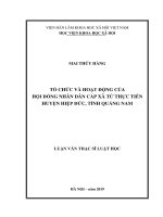 Tổ chức và hoạt động của hội đồng nhân dân cấp xã từ thực tiễn huyện hiệp đức, tỉnh quảng nam 