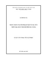 Nhân thân người phạm tội về ma túy trên địa bàn thành phố đà nẵng 