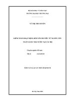 tóm tắt luận án tiến sĩ kinh tế kiểm toán hoạt động đối với chi tiêu từ nguồn vốn ngân sách nhà nước tại các bộ 