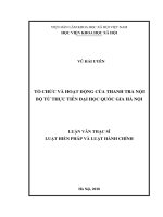 Luận văn thạc sĩ luật học tổ chức và hoạt động của thanh tra nội bộ từ thực tiễn đại học quốc gia hà nội 