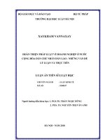 Luận án tiến sĩ luật học hoàn thiện pháp luật về doanh nghiệp ở nước cộng hòa dân chủ nhân dân lào   những vấn đề luận và thực tiễn 