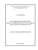 Thực hiện chính sách phát triển kinh tế   xã hội đối với vùng dân tộc thiểu số huyện nam giang, tỉnh quảng nam