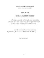Xây dựng bài tập phát triển khả năng xúc giác cho học sinh khiếm thịlớp dự bị trường PTCS Nguyễn Đình Chiểu Hà Nội