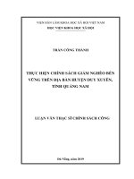 Thực hiện chính sách giảm nghèo bền vững trên địa bàn huyện duy xuyên, tỉnh quảng nam