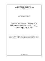 LUẬN văn thực trạng giáo dục hòa nhập ở trường tiểu học cho trẻ em mồ côi sống tại các cơ sở bảo trợ xã hội