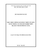 Thực hiện chính sách phát triển tổ chức Đảng trong các doanh nghiệp trên địa bàn thành phố Đà Nẵng