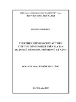 THỰC HIỆN CHÍNH SÁCH PHÁT TRIỂN TIỂU THỦ CÔNG NGHIỆP TRÊN ĐỊA BÀN QUẬN NGŨ HÀNH SƠN, THÀNH PHỐ ĐÀ NẴNG