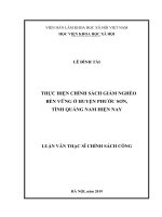 Thực hiện chính sách giảm nghèo bền vững ở huyện phước sơn, tỉnh quảng nam hiện nay