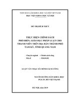 Thực hiện chính sách phổ biến giáo dục pháp luật cho thanh niên trên địa bàn thành phố Tam Kỳ, tỉnh Quảng Nam