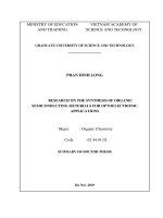 Nghiên cứu tổng hợp vật liệu bán dẫn hữu cơ ứng dụng trong lĩnh vực quang điện tử tt tiếng anh