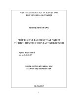 PHÁP LUẬT VỀ BẢO HIỂM THẤT NGHIỆP TỪ THỰC TIỄN THỰC HIỆN TẠI TỈNH BẮC NINH