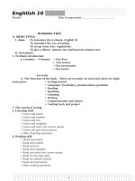 Giáo án tiếng anh lớp 10 sách mới