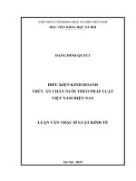 ĐIỀU KIỆN KINH DOANH THỨC ĂN CHĂN NUÔI THEO PHÁP LUẬT VIỆT NAM HIỆN NAY