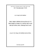 Thực hiện chính sách giám sát và phản biện xã hội của MTTQ Việt Nam huyện Nông Sơn, tỉnh Quảng Nam