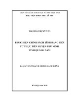 THỰC HIỆN CHÍNH SÁCH BÌNH ĐẲNG GIỚI TỪ THỰC TIỄN HUYỆN PHÚ NINH, TỈNH QUẢNG NAM