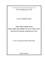 Thực hiện chính sách phát triển đô thị bền vững từ thực tiễn huyện núi thành, tỉnh quảng nam 