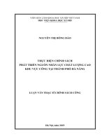 Thực hiện chính sách phát triển nguồn nhân lực chất lượng cao khu vực công tại thành phố đà nẵng