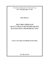 Thực hiện chính sách quản lý trật tự đô thị trên địa bàn quận Hải Châu, thành phố Đà Nẵng